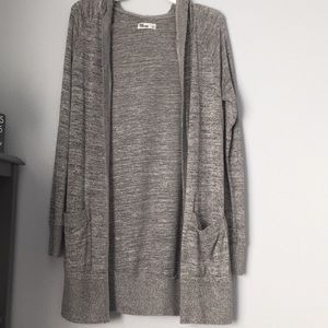 Grey cardigan with hood